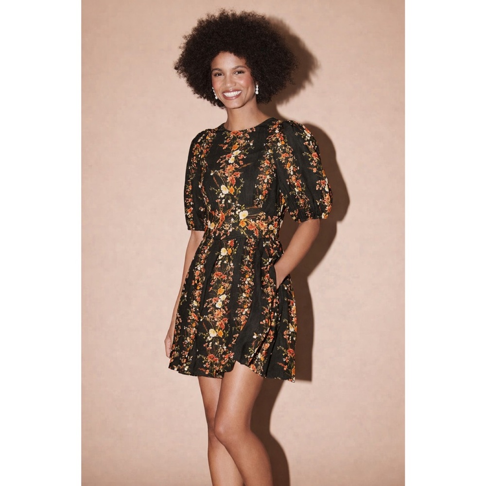 SAYLOR | Romantic Roseanne Floral Stripe Mini Dress ~ Small